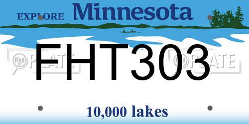FHT303 Minnesota License Plate