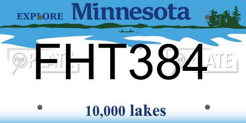 FHT384 Minnesota License Plate