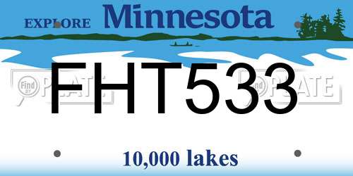 FHT533 Minnesota License Plate