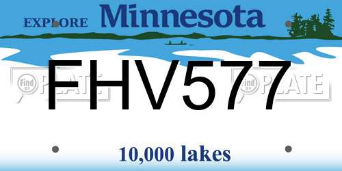 FHV577 Minnesota License Plate