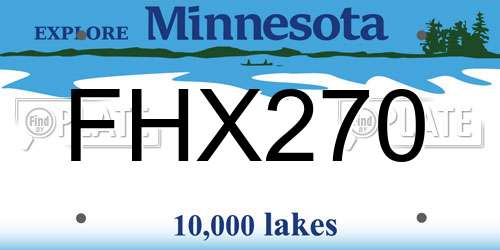 FHX270 Minnesota License Plate