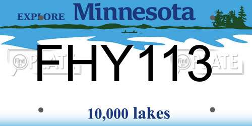 FHY113 Minnesota License Plate