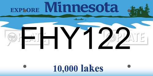 FHY122 Minnesota License Plate