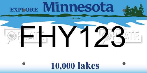 FHY123 Minnesota License Plate