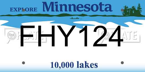 FHY124 Minnesota License Plate