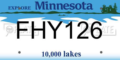 FHY126 Minnesota License Plate