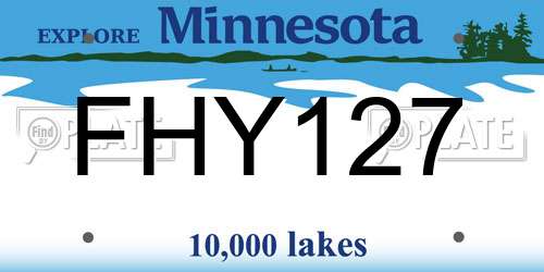 FHY127 Minnesota License Plate