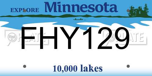 FHY129 Minnesota License Plate