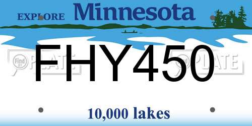 FHY450 Minnesota License Plate