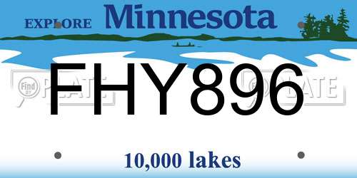 FHY896 Minnesota License Plate