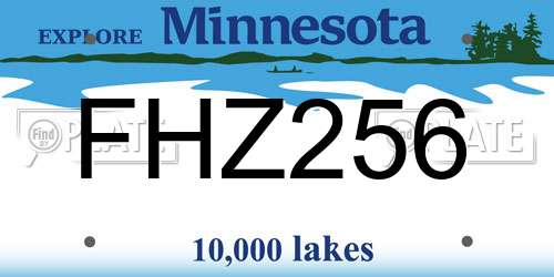 FHZ256 Minnesota License Plate