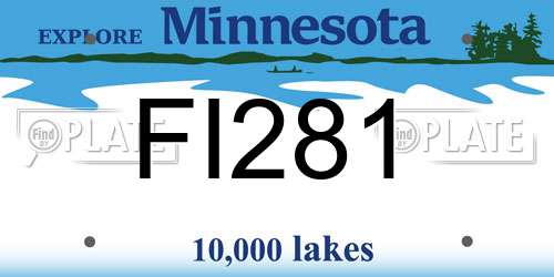 FI281 Minnesota License Plate