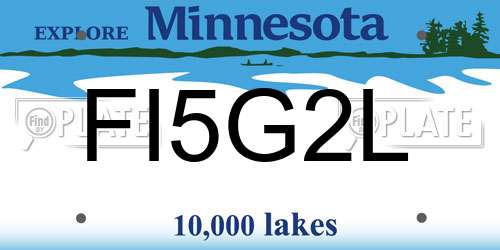 FI5G2L Minnesota License Plate