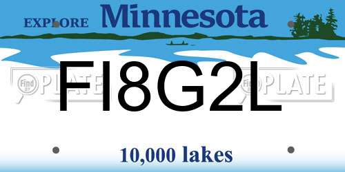FI8G2L Minnesota License Plate