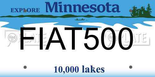 FIAT500 Minnesota License Plate