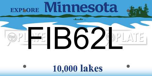 FIB62L Minnesota License Plate