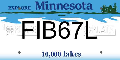 FIB67L Minnesota License Plate