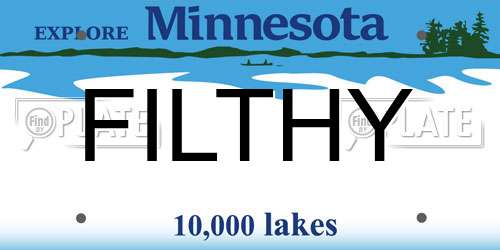FILTHY Minnesota License Plate