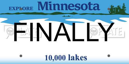 FINALLY Minnesota License Plate