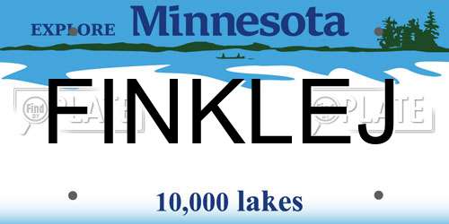 FINKLEJ Minnesota License Plate