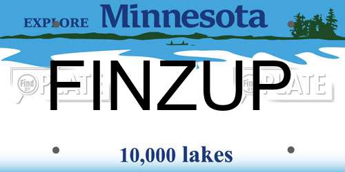 FINZUP Minnesota License Plate