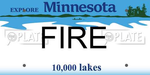 FIRE Minnesota License Plate