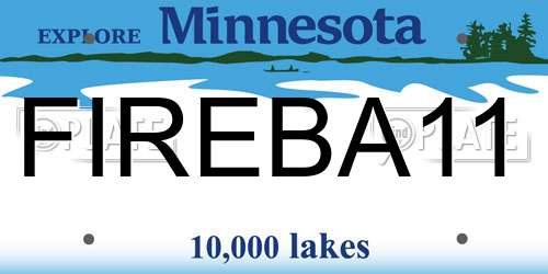 FIREBA11 Minnesota License Plate