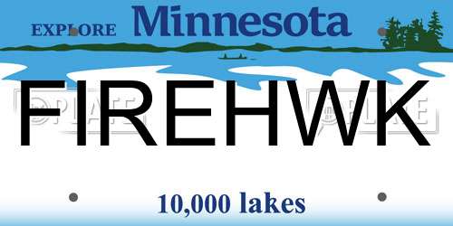 FIREHWK Minnesota License Plate