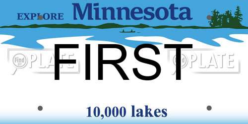 FIRST Minnesota License Plate