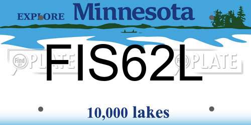 FIS62L Minnesota License Plate