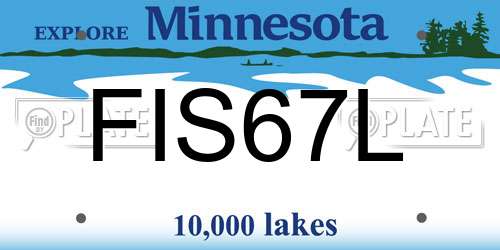 FIS67L Minnesota License Plate