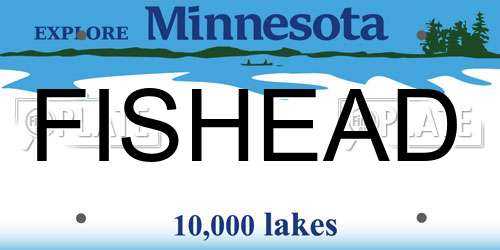 FISHEAD Minnesota License Plate