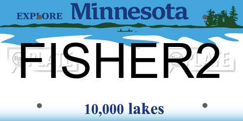 FISHER2 Minnesota License Plate
