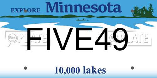 FIVE49 Minnesota License Plate