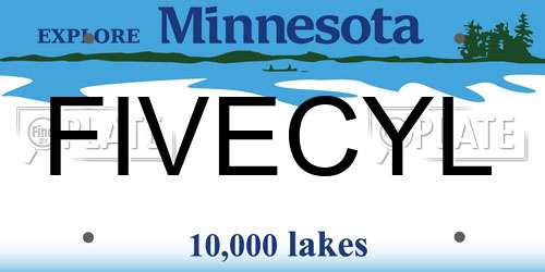 FIVECYL Minnesota License Plate