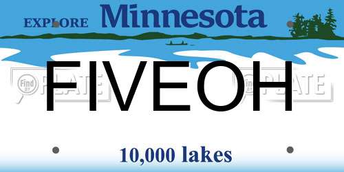FIVEOH Minnesota License Plate