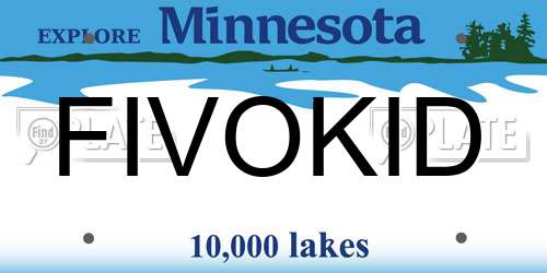 FIVOKID Minnesota License Plate