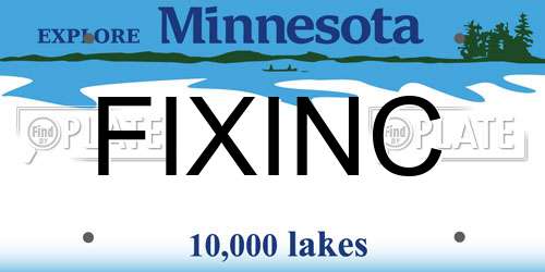 FIXINC Minnesota License Plate