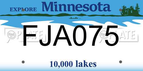 FJA075 Minnesota License Plate