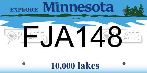 FJA148 Minnesota License Plate