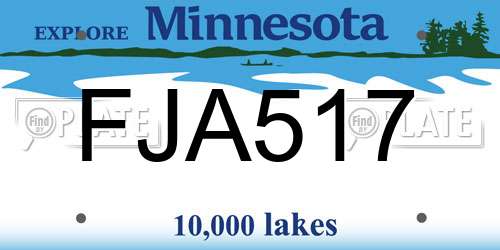 FJA517 Minnesota License Plate