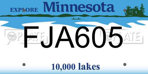 FJA605 Minnesota License Plate