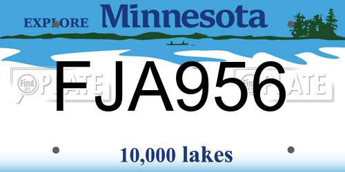 FJA956 Minnesota License Plate