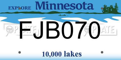 FJB070 Minnesota License Plate