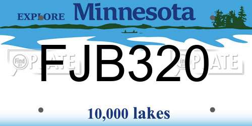 FJB320 Minnesota License Plate
