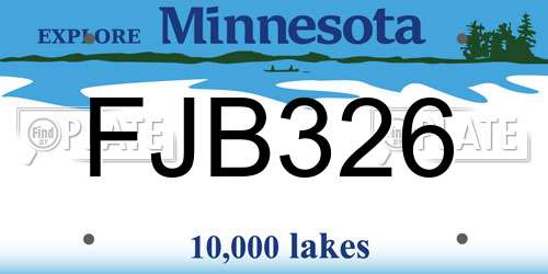 FJB326 Minnesota License Plate
