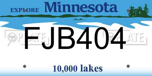 FJB404 Minnesota License Plate