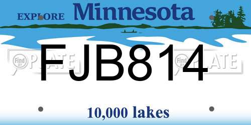 FJB814 Minnesota License Plate