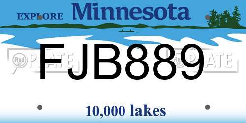 FJB889 Minnesota License Plate