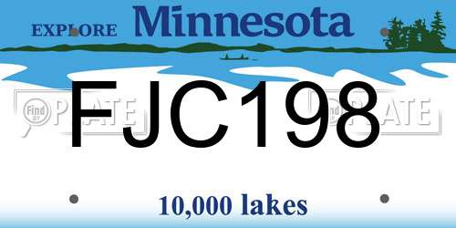 FJC198 Minnesota License Plate